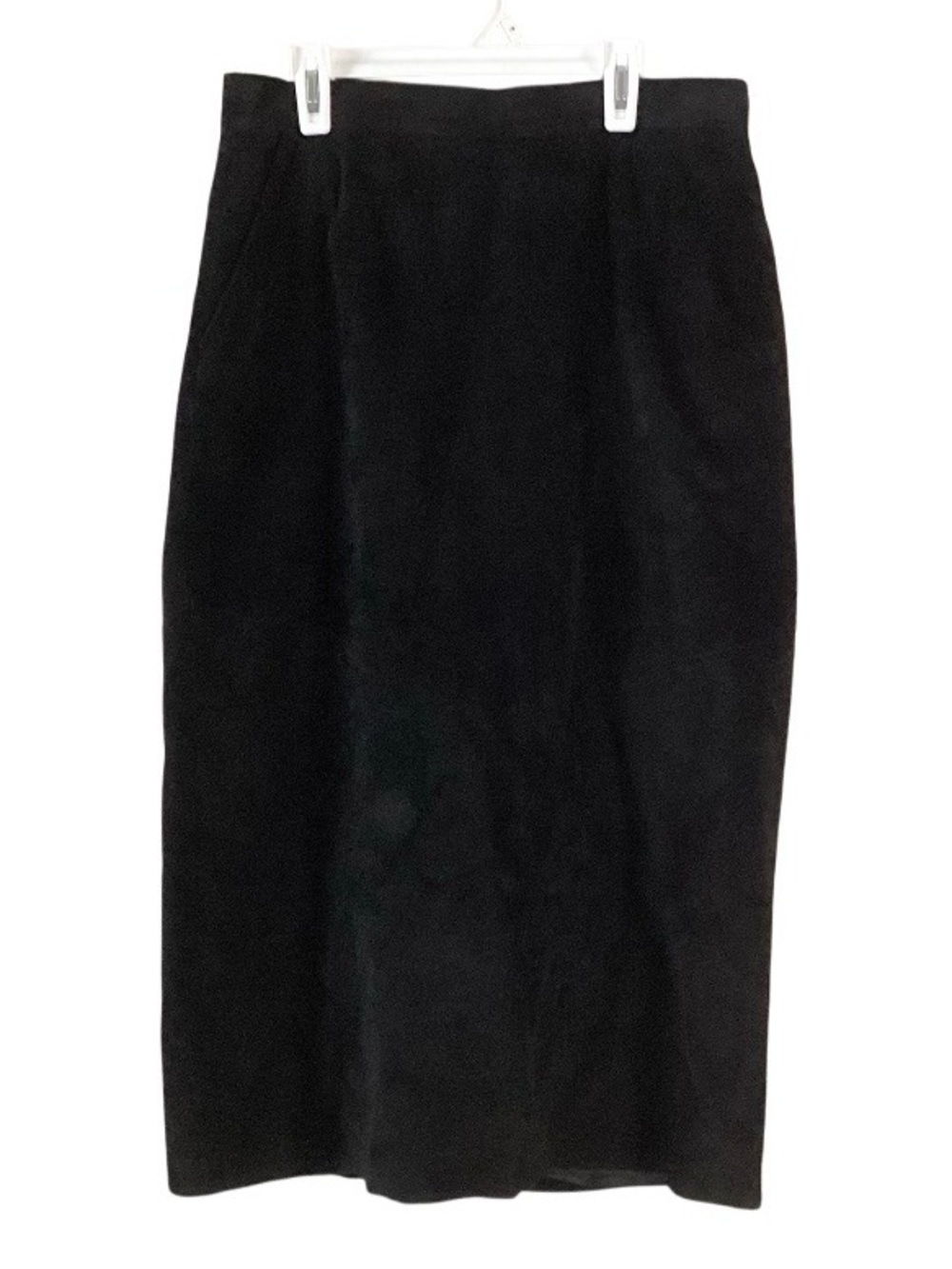 Evan Davies Silky Pig Suede Midi Pencil Skirt Vintage Black